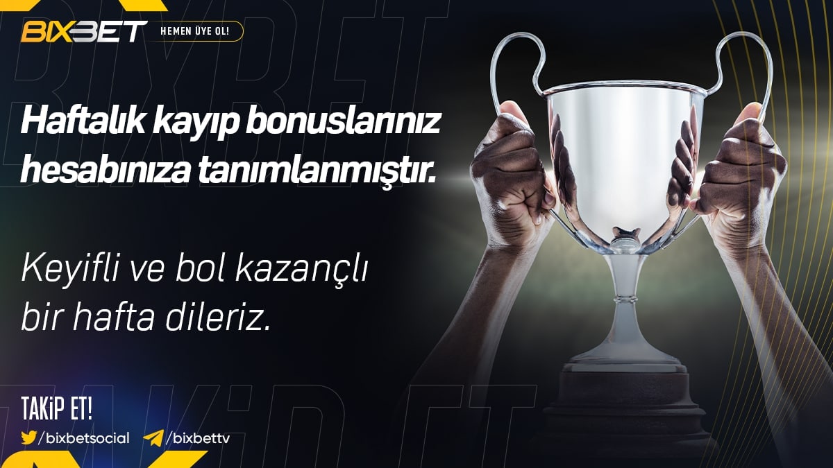 Hey #Bixbet'li 👋🏻
Haftalık Ek Kayıp Bonusun hesabında, bol şanslar! 😎

Güncel Giriş Adreslerimiz ⤵️⤵️

⚡️ heylink.me/bixbet