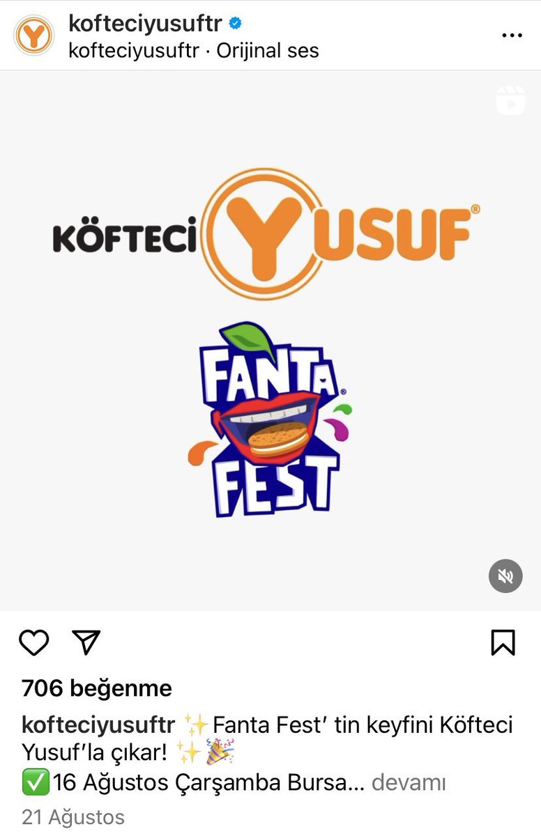 Fanta Fest’in partneri adamlar, boykot ürünü ne kadar şey varsa kampanya yapıyor, nescafe ile anlaştılar, su gibi kola satıyorlar! Yerli ayran dışında içeçek yok, cola ayran yapsa onu da satarlar! Ben şahsen boykot ediyorum artık işim olmaz! #KöfteciYusufBoykotaSesVer