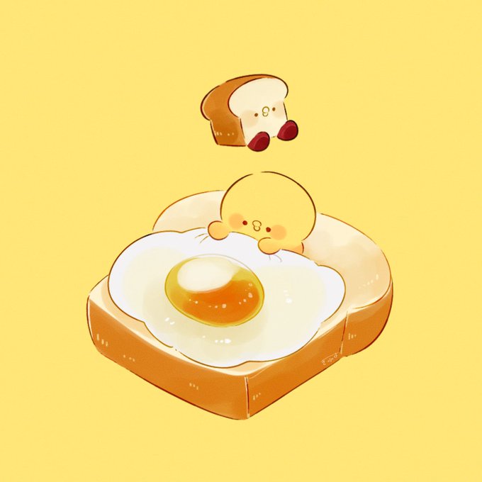 「bread fried egg」 illustration images(Latest)｜3pages
