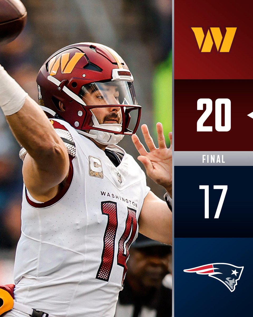 FINAL: <a href="/Commanders/">Washington Commanders</a> win in Foxborough! #HTTC #WASvsNE