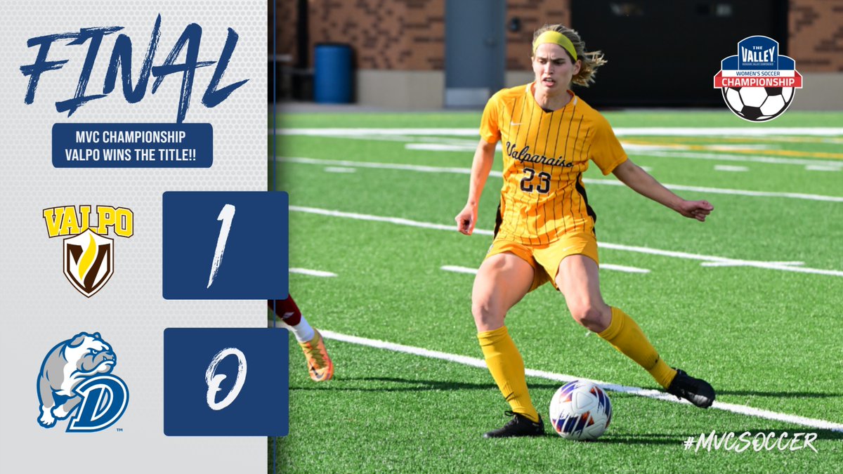 Missouri Valley Conference (@mvcsports) on Twitter photo CHAMPIONS! 🏆🏆 <a href="/ValpoWSO/">Valpo Women's Soccer</a> with the 1-0 win at top-seeded and regular-season #MVCSoccer champion Drake on Sunday. The Beacons are headed to the NCAA Tournament. Congratulations <a href="/valpoathletics/">Valpo Athletics</a> !! CHAMPIONS! 🏆🏆 <a href="/ValpoWSO/">Valpo Women's Soccer</a> with the 1-0 win at top-seeded and regular-season #MVCSoccer champion Drake on Sunday. The Beacons are headed to the NCAA Tournament. Congratulations <a href="/valpoathletics/">Valpo Athletics</a> !!
