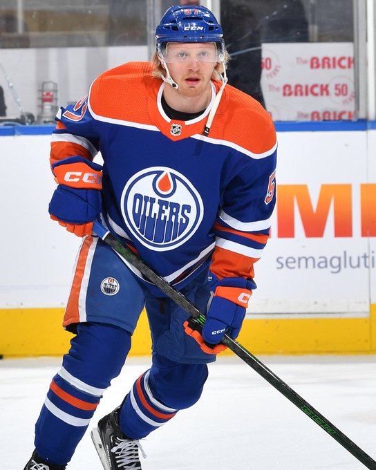 James Hamblin on the ice at Rogers Place.