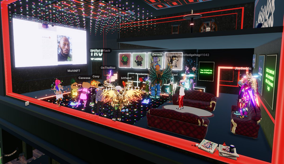 MetaWolfDCL's tweet photo. Jump into the #TRUBandRoom to join the LIVE interview with @SinfulMeatStick, @teenybod, and guest, @Jdaflame!
#MusicMatrix | @Uniquehorns_nft 

[100,77] in #Decentraland #DCLFam https://t.co/s32En4rcmL