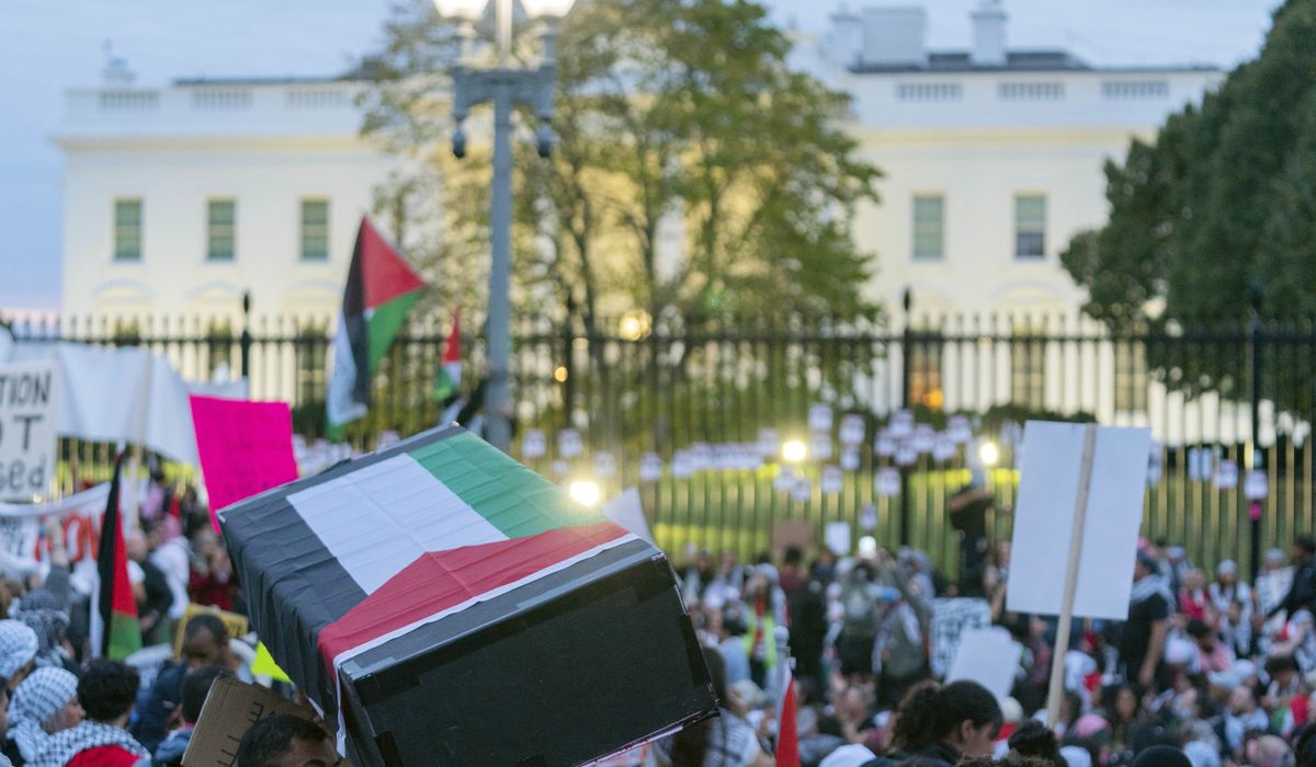 Pro-Palestinian marchers push against White House fence, vandalize national monuments during protest

trib.al/6NXmZ98