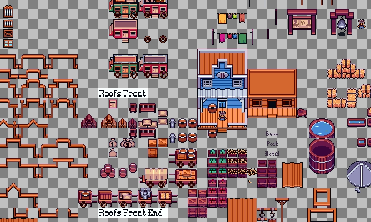 Still working on the old west town. #pixelart #oldwest #gameasset