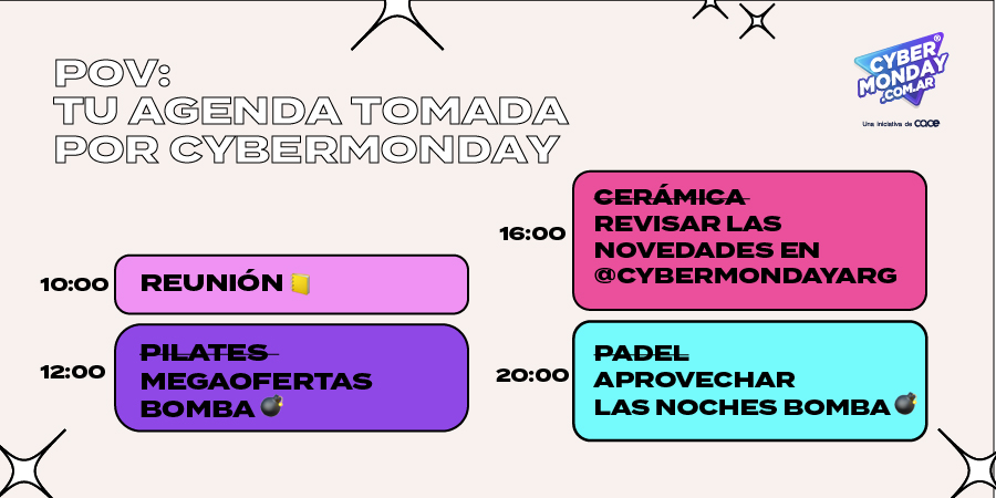 Día 1 de CyberMonday y tu agenda lo sabe 📆 En unos días volvemos a la programación habitual. #cybermonday #cybermonday2023 #GraciasYoDelPasado #shoppingOnline