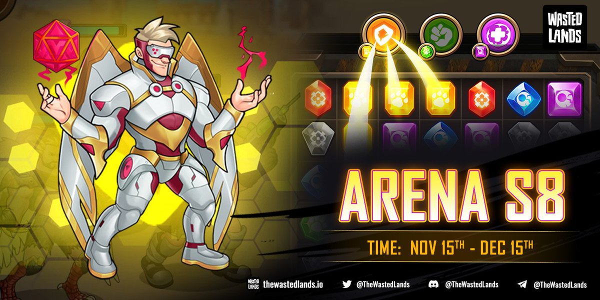 Arena Season 8 of @Thewastedlands is coming soon  

🔥Hold your NFT warriors to be eligible for joining this event and winning a total prize of 115,000 WAL  thewastedlands.io/marketplace