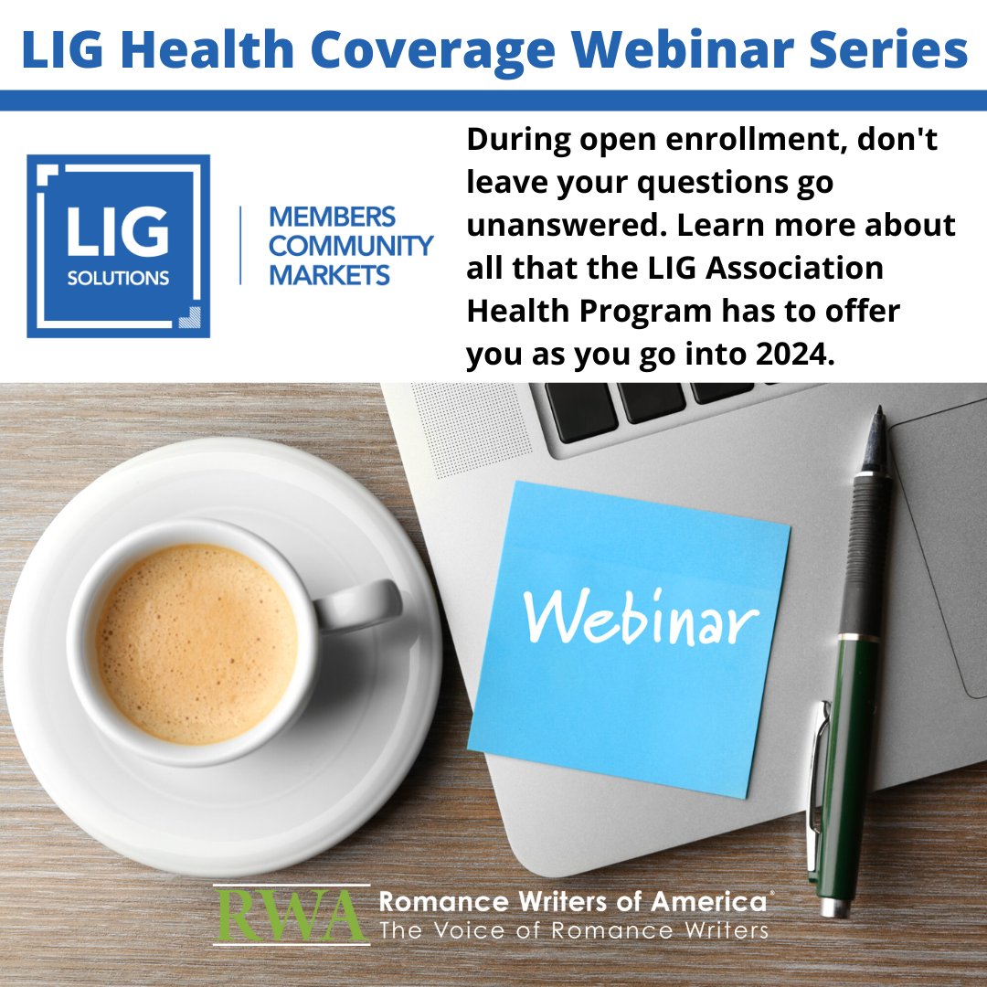 Our partner @LIGSolutions has put together a new approach to learning what your options are for the different types of health coverage that will be offered to members in 2024! Register for a webinar here: ligmembers.com/oepwebinarsfal… Learn more: ligmembers.com/romancewriters