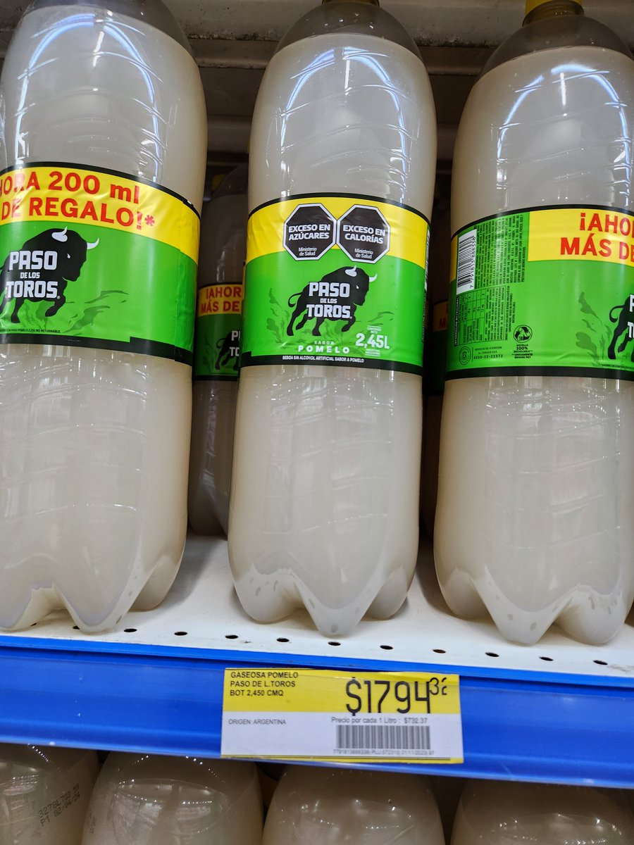 PreciosRosario2's tweet image. #GaseosaEnRosario 

🥤 Gaseosa #PasoDeLosToros 2,45 litros (raro!)
📍 @Coto_Ar 
💰 $1794,32

#FotoTestigo 📸