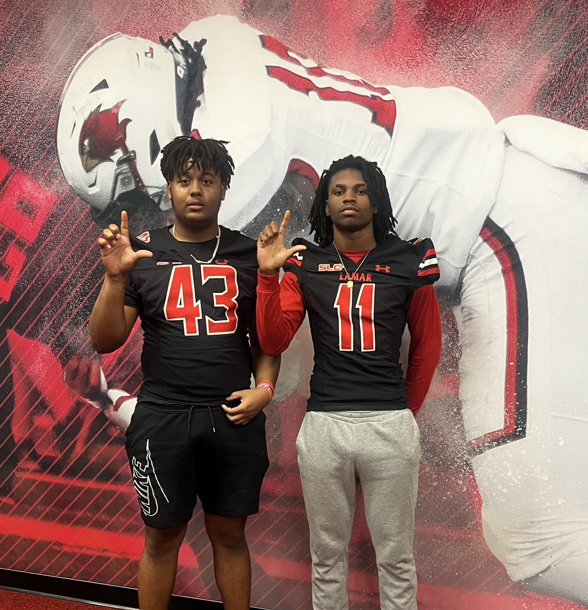 Alijah Murrell (@alijah_murrell) on Twitter photo Thank you to <a href="/LamarFootball/">Lamar University Football</a> for the Homecoming Game Invite. Congratulations on the win!!! @arthurgilmorejr <a href="/CoachDaleen/">Daryl Daleen</a> <a href="/Coach_DeLay/">Laban DeLay</a> <a href="/CamSanders14/">Cam Sanders</a> @canojamie5 <a href="/leomorris_8/">Leo morris</a> Thank you to <a href="/LamarFootball/">Lamar University Football</a> for the Homecoming Game Invite. Congratulations on the win!!! @arthurgilmorejr <a href="/CoachDaleen/">Daryl Daleen</a> <a href="/Coach_DeLay/">Laban DeLay</a> <a href="/CamSanders14/">Cam Sanders</a> @canojamie5 <a href="/leomorris_8/">Leo morris</a>
