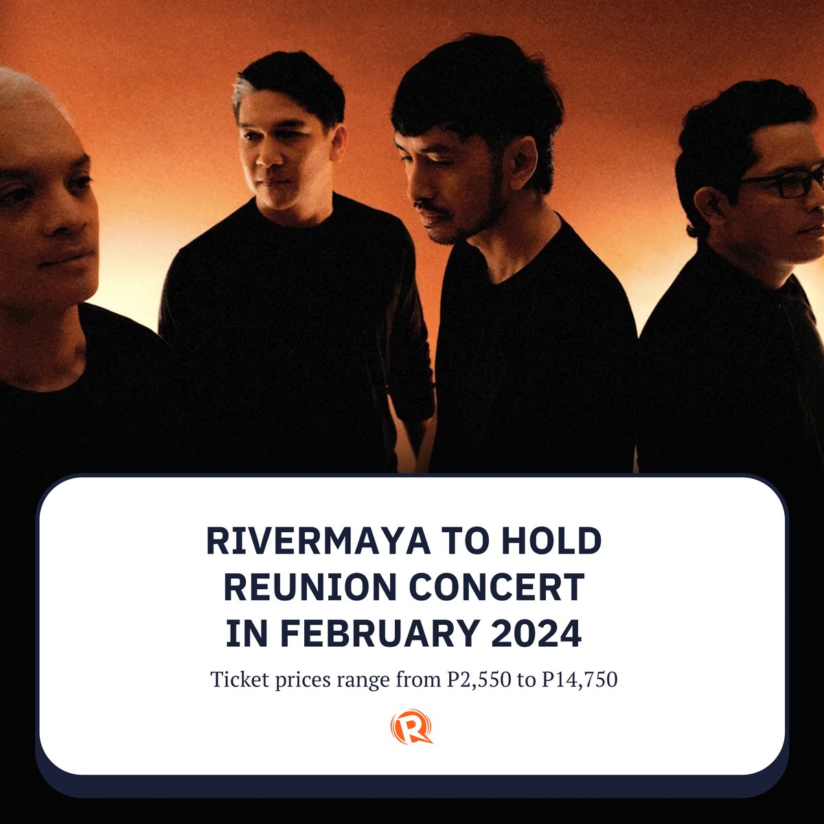 rapplerdotcom's tweet photo. OPM fans, rejoice! Members of the Filipino rock band Rivermaya are coming together for a reunion concert. 

More details here: https://t.co/CiczOdzhRO https://t.co/2POKUf5NGd