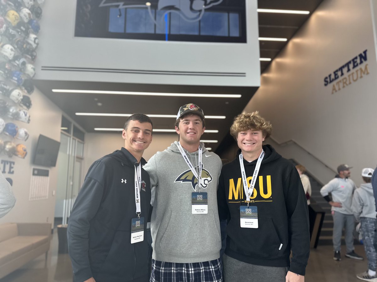 Thank you <a href="/CoachBobbyDaly/">Bobby Daly</a>, <a href="/C_Arbizzani/">Chandler Arbizzani</a>, and <a href="/bvigen/">Brent Vigen</a> for the game day visit! It was great to check out the <a href="/MSUBobcats_FB/">Montana State Football</a> program up close!