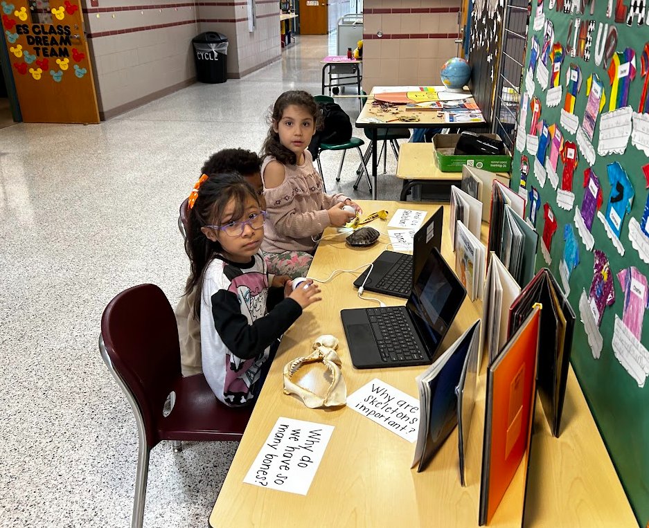 RickLapi's tweet image. Miss Bechtel&apos;s 2nd graders had a blast exploring bones with Merge Cubes, a full-body skeleton, animal bones, Easi-scopes, and the Curiscope Virtuali-Tee. #mifflinsd #TExpL @GovMifflinSD