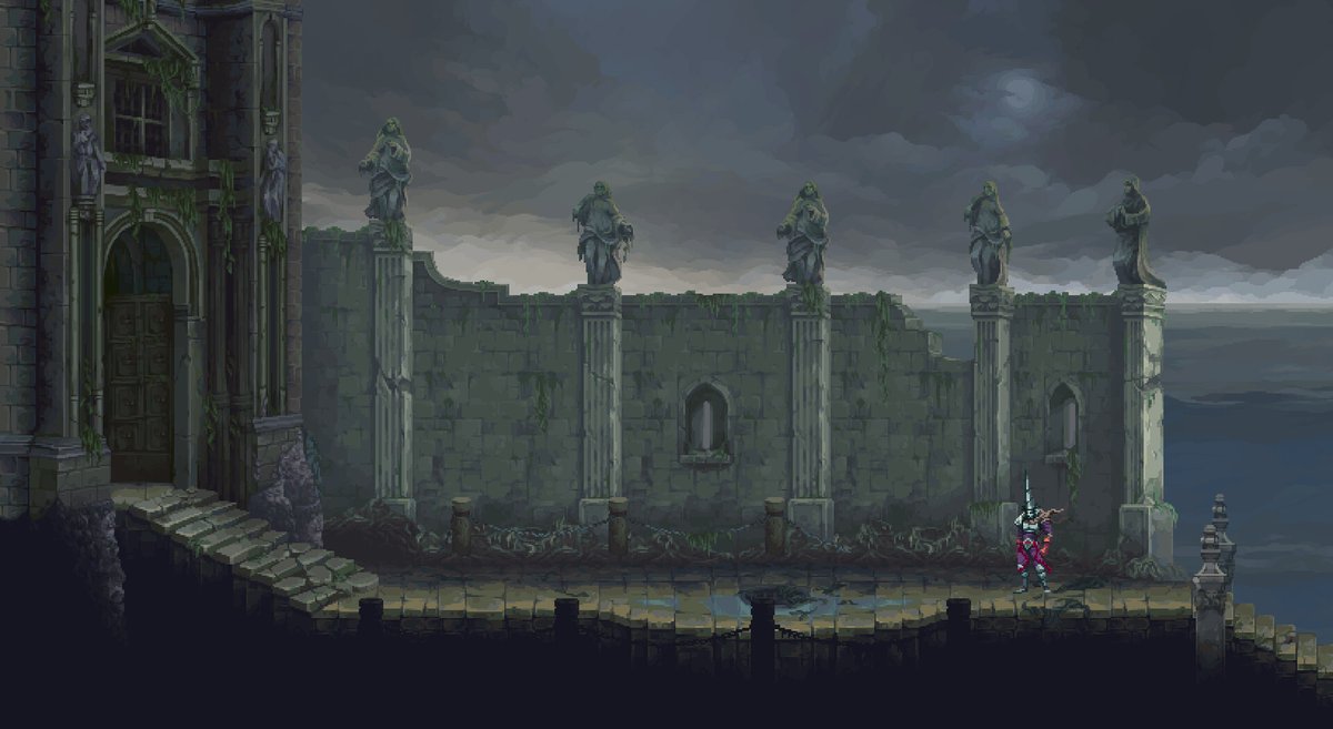 Sunken Cathedral - Entrance, pixel art for Blasphemous II #blasphemous2 #pixelart #ドット絵