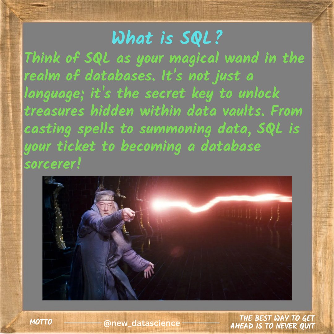 newdatadiary's tweet image. Follow @new_datascience for everyday learning! #SQL #Dataanalytics #Datascience #database #python #math #machinelearning