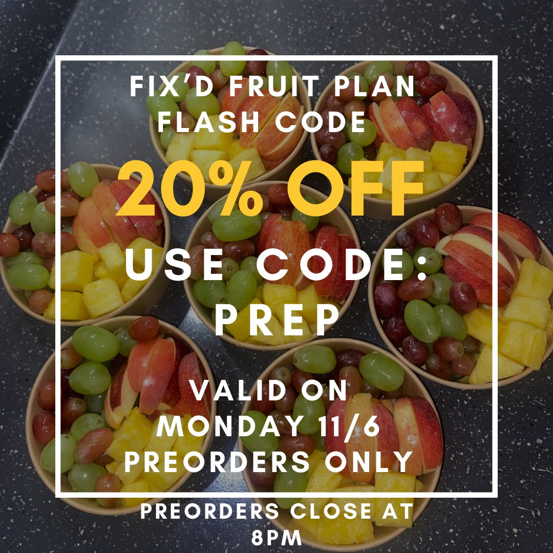 SLICDby's tweet photo. FLASH CODE FOR FRUIT PREP PLANS 🚨 https://t.co/GtufkYDfxY