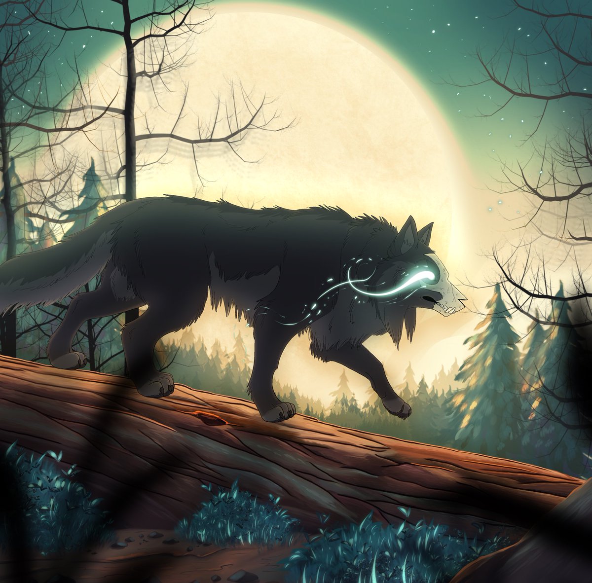 7 hrs of work. Very happy with it ^^ lonely Amias on a log