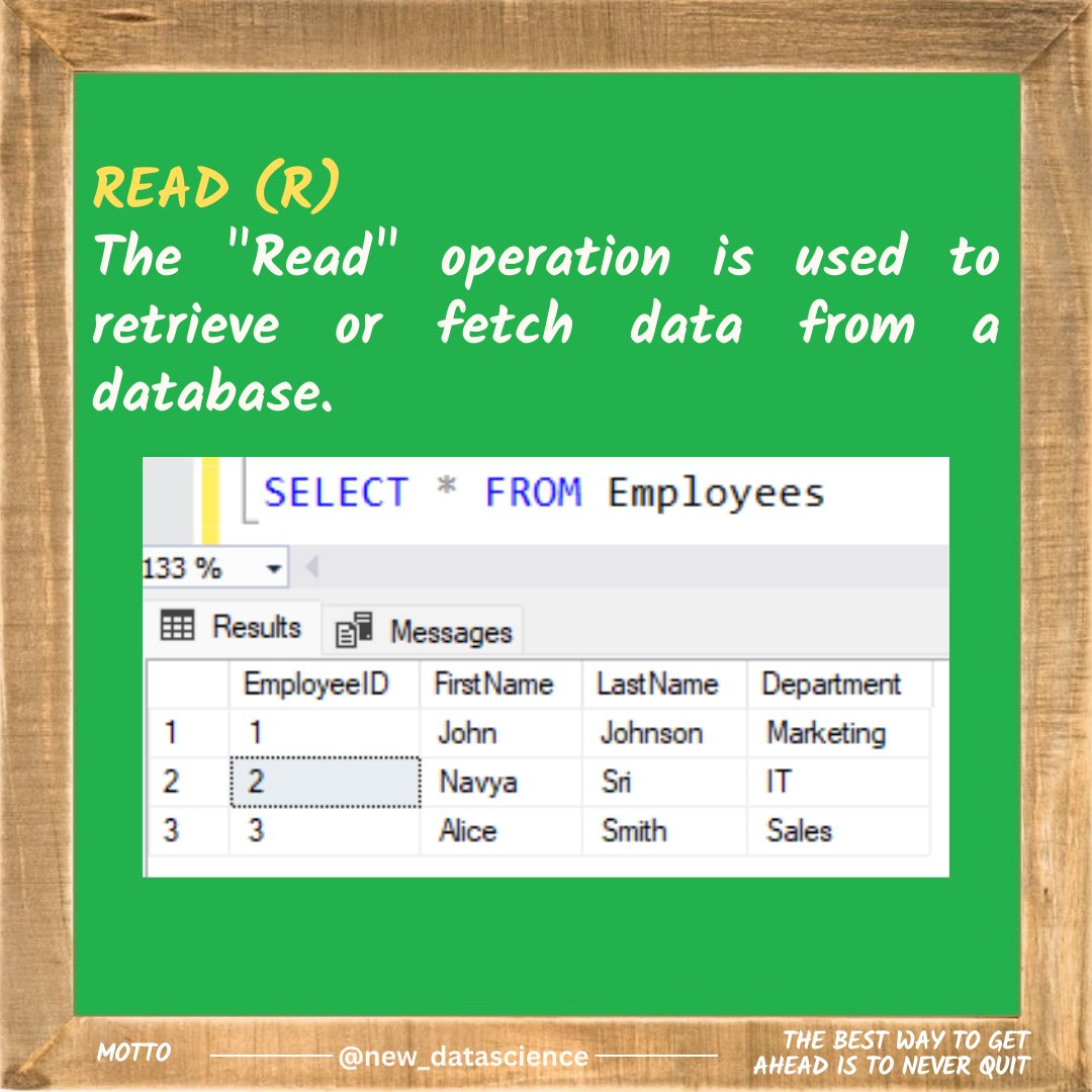 newdatadiary's tweet image. Follow @new_datascience for everyday learning! #SQL #Dataanalytics #Datascience #database #python #math #machinelearning