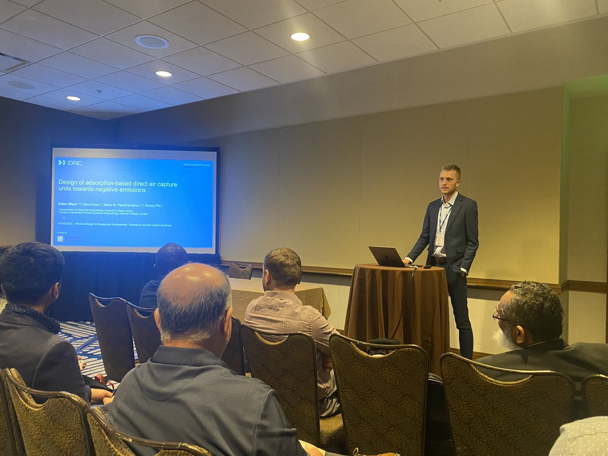 Adam Ward (@thisisadamward) on Twitter photo An excellent start to a week at <a href="/ChEnected/">American Institute of Chemical Engineers (AIChE)</a> #AIChE2023 presenting my latest research on the design of steam-assisted adsorption processes for direct air capture towards negative CO2 emissions
<a href="/ImperialChemEng/">Imperial ChemEng</a> <a href="/IDRICUK/">Industrial Decarbonisation Research & Innovation</a> @rosteadys @maria_papathan An excellent start to a week at <a href="/ChEnected/">American Institute of Chemical Engineers (AIChE)</a> #AIChE2023 presenting my latest research on the design of steam-assisted adsorption processes for direct air capture towards negative CO2 emissions
<a href="/ImperialChemEng/">Imperial ChemEng</a> <a href="/IDRICUK/">Industrial Decarbonisation Research & Innovation</a> @rosteadys @maria_papathan