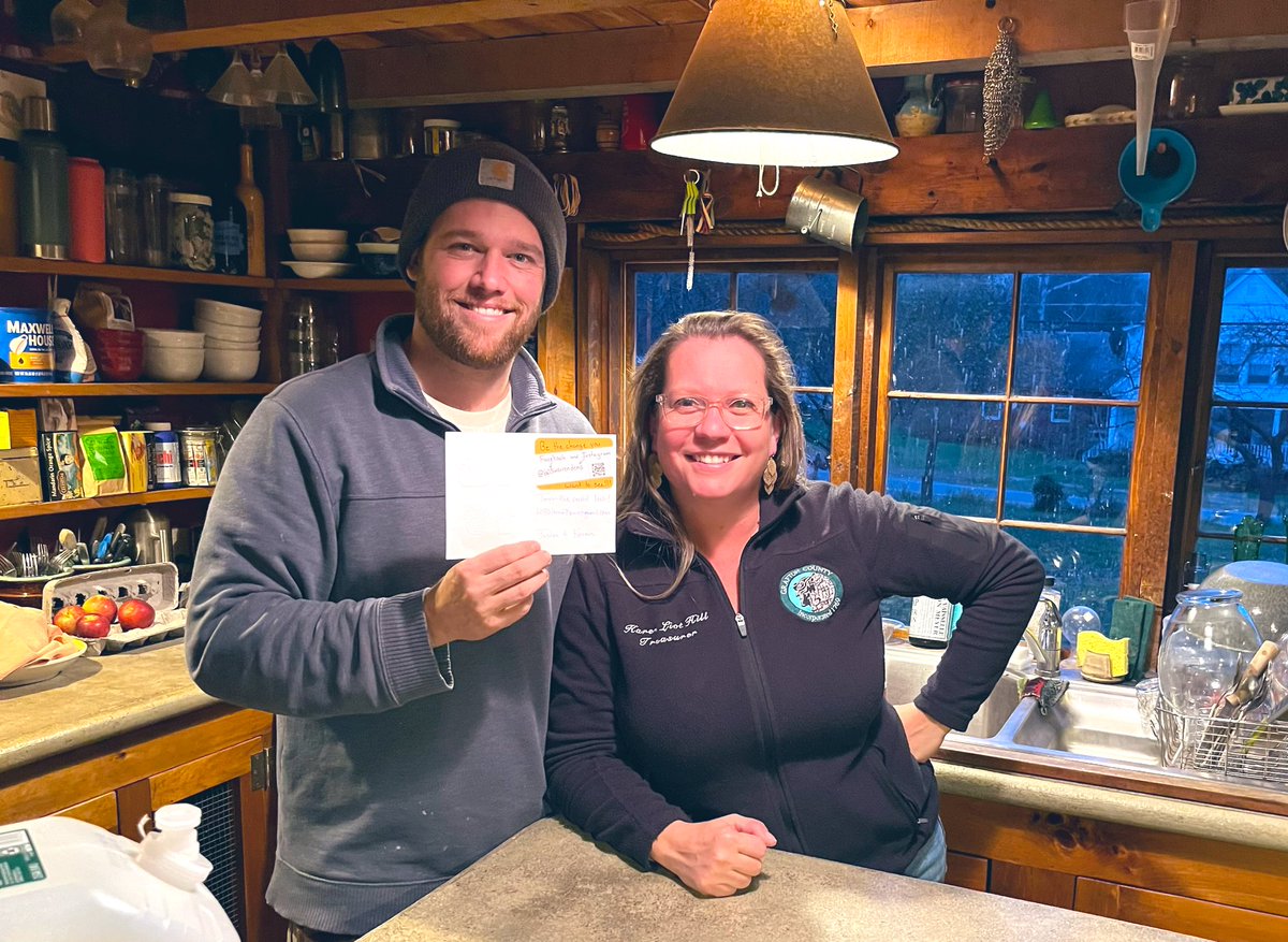NHkaren's tweet photo. @NHDems victory in 2024 goes through rural NH. #WarrenNH Dems chair Justin & I chatted w/great folks this weekend, including Charlie Chandler, who ran for Executive Council in 1980! Conversation canvassing & talking about #WriteInBiden. 🚀 #NHPolitics #KnockingAllTheDoors https://t.co/VjIFJC52LF