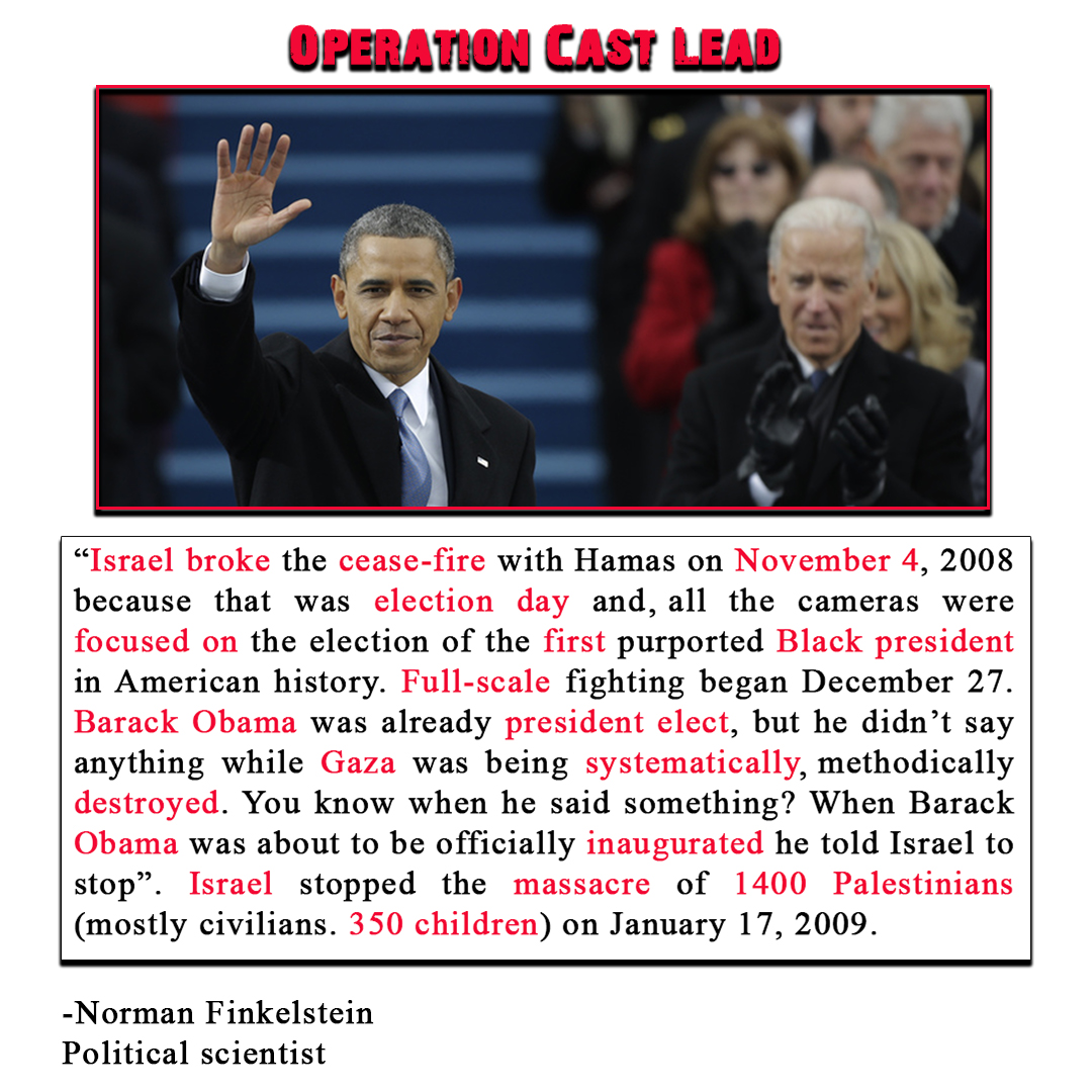 While he comes out acting balanced and unbiased, 2 of the major Israeli massacres happened on Barack Obama's watch. #OperationCastLead and #OperationProtectiveEdge.
