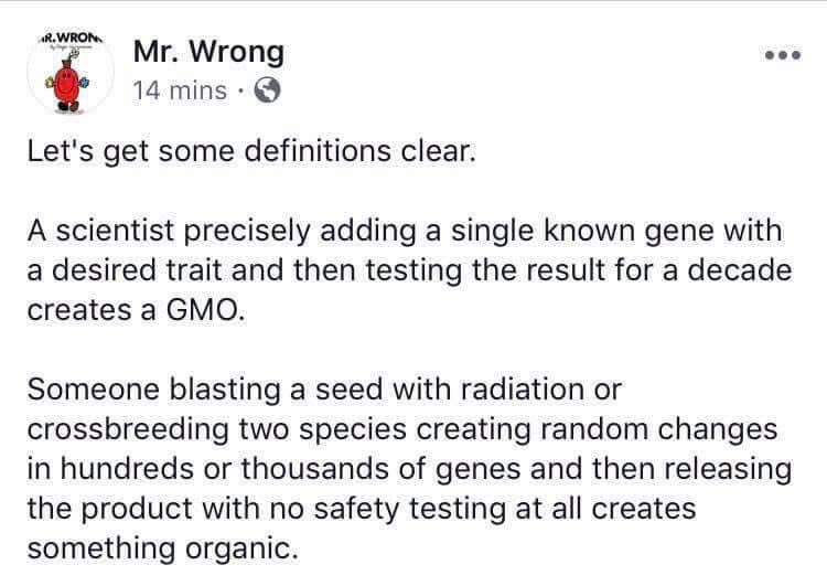 BrianDunning's tweet image. Everyone knows this, right? It&apos;s called mutagenesis. Some of your favorite organic fruits and veggies at the market were created by mutagenesis.