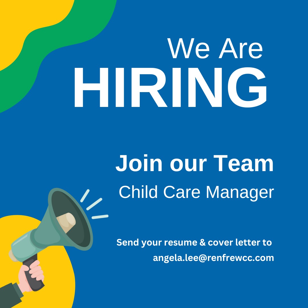 Join our team and make a positive impact on the lives of young children. We are hiring a Childcare Manager, you will play a crucial role in ensuring a safe, nurturing, and educational environment. Posting closes November 17th at 5pm renfrew-park-cc.appspot.com/about-us/volun…