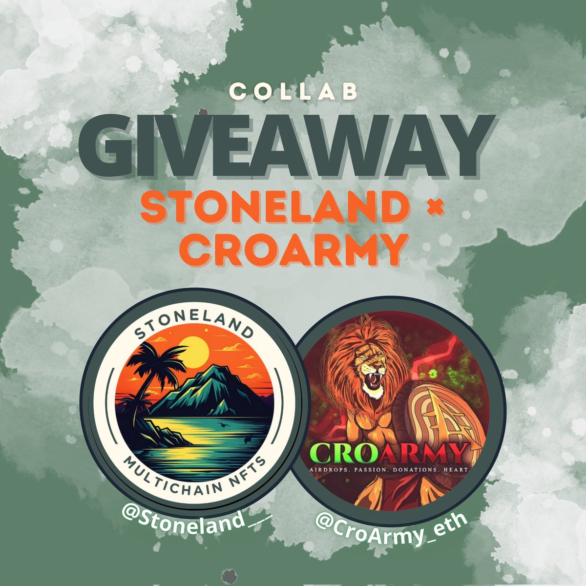 EdenEarth93's tweet photo. STONELAND × CROARMY 
Collab Giveaway 💰

To celebrate our long-lasting partnership with croarmy, we are giving away 42000 $army token!

🔸️Follow @Stoneland___ &amp; @CroArmy_eth
🔸️Like and Repost ♻️
🔸️Tag 4 friends! https://t.co/mv5Kh7qYkM