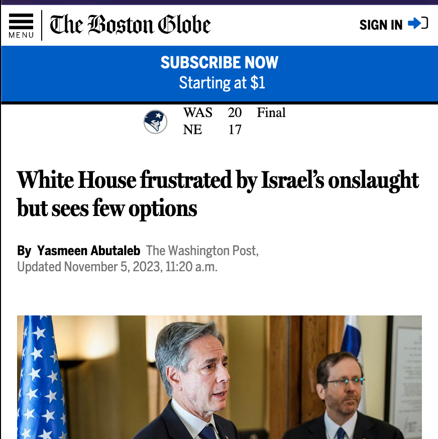 AlanRMacLeod's tweet photo. A few "options" the US has: 

Stop blocking UN ceasefire resolutions;

Stop supplying Israel with weapons; 

Stop publicly endorsing Israeli bombings; 

Make one phone call to Israel telling them to stop;

Sanction Israel https://t.co/I81JM86ZaZ