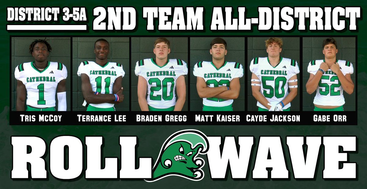 Congratulations to our guys that were selected as 2nd team All District 3-5A. Roll 🌊 Wave <a href="/MccoyTris/">“ 𝑈𝑁𝑂 “🃏</a> <a href="/iam_terrance1/">Terrance Lee Jr</a>
