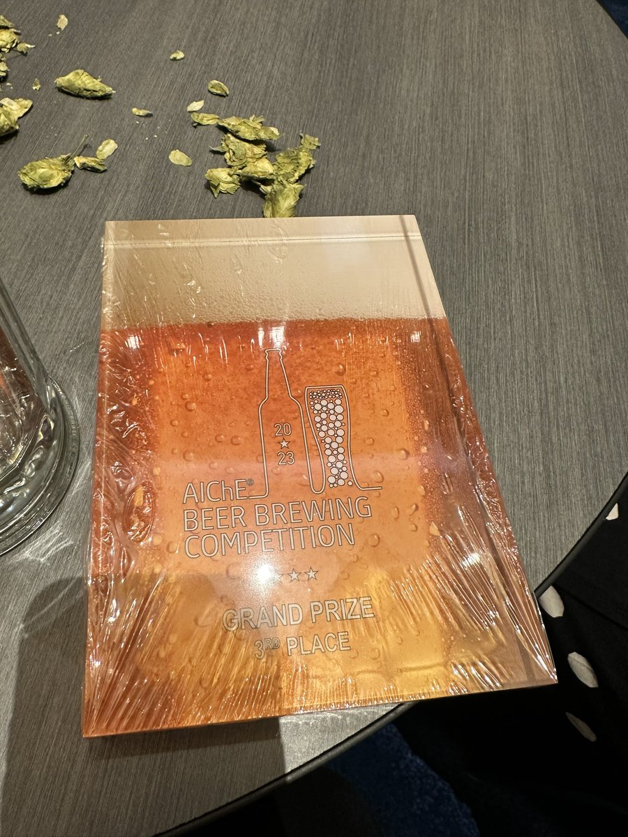ProfJRWeiser's tweet image. Beyond ecstatic for our Cooper Brue team from @cooperunion for winning both best beer label and 3rd place overall in the annual beer brewing competition at AIChE. Go team and thanks Ana for helping us compete! And yes, the poster is hand drawn!