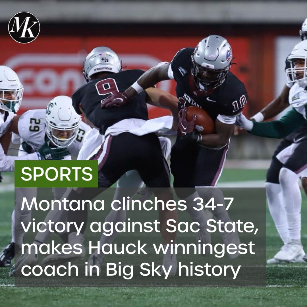 Montana football takes down the Sacramento State Hornets 34-7 to make Bobby Hauck the winningest coach in Big Sky Conference history.

Story by Max Dupras @mxdupras
Photo by Walker McDonald 

#GrizFootball #MontanaFootball