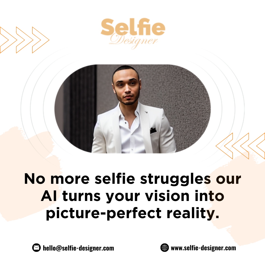 Say goodbye to selfie struggles and hello to picture-perfect reality! 📸

Let our AI transform your vision into stunning visuals effortlessly. 🌟🚀 Selfies will never be the same again! 

🌐 selfie-designer.com

#SelfieDesigner #AIPhotography #DatingAI #SmartSelfies