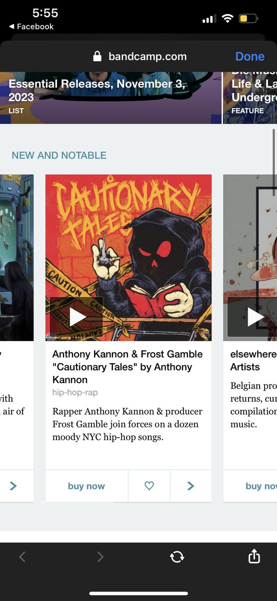 AnthonyKannonn's tweet image. CAUTIONARY TALES MADE THE FRONT PAGE OF @Bandcamp FOR NEW HIPHOP RELEASES 

I’m geeking.  Thank you to BandCamp for showing love, and to those of you listening to the album-I hope you enjoy it

@FrostGamble @NewDawnRecs 

Bandcamp.com