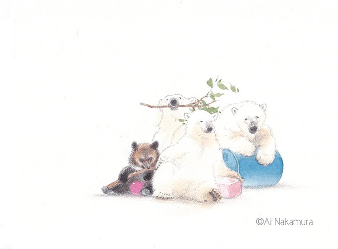 「painting (medium) polar bear」 illustration images(Latest)