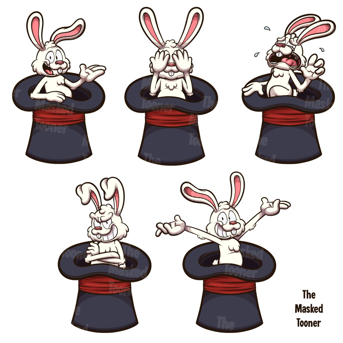 Requested by @arturoclown!🐰✨
-
#magic #magician #illusion #bunny #rabbit #poses #expressions #character #set #characterdesign #charactersheet #cute #adorable #animal #funny #request #artrequest #freelancework #freelanceillustrator #cartoon #themaskedtooner #vector #vectorart