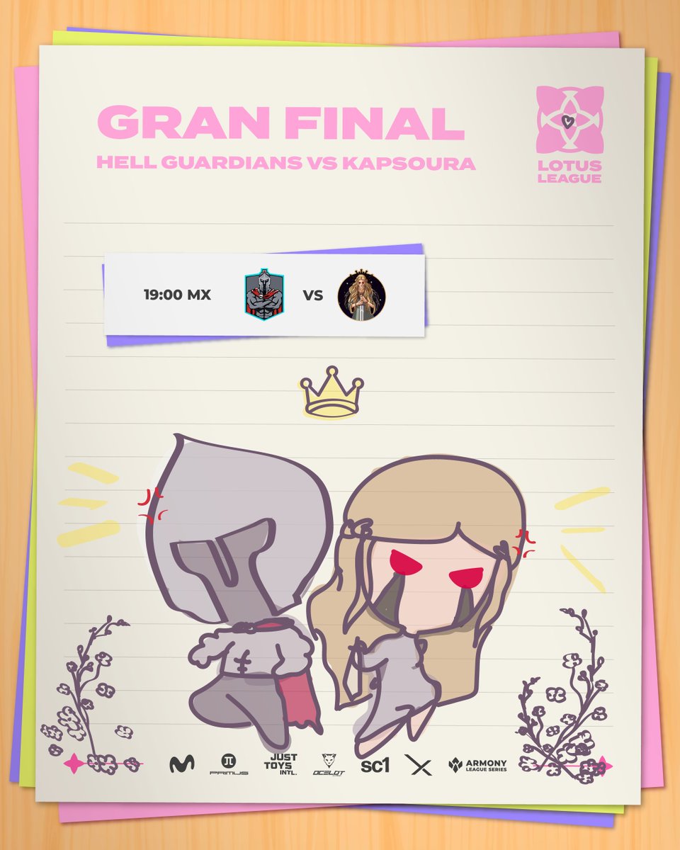 LigaLotus's tweet photo. Después de una larga aventura, la Lotus League culmina con esta gran final, en donde el coliseo se pinta de rosa para ver a las guardianas de @HellguardiansE y las guerreras de @KapsouraEsports enfrentarse 🪷
¿Qué equipo quedara de pie?
#LLF #LotusLeague https://t.co/0vtGbqOjTo