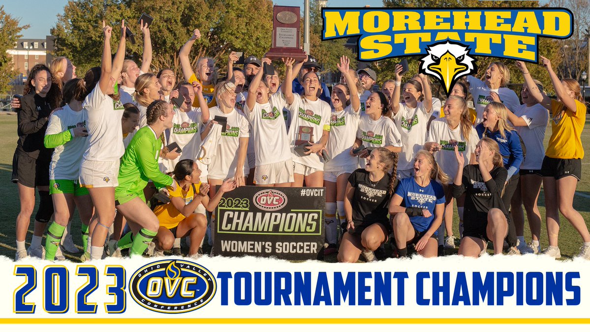 OVC CHAMPIONS! <a href="/MSUEaglesSoccer/">Morehead State Soccer</a> defeats Tech 1-0 in OT to win the 2023 <a href="/OVCSports/">Ohio Valley Conference</a> tournament. Eagles will be in the NCAA Tournament for first time since 2013.

Kate Larbes named MVP! Erin Gibbs, Anna Lohrer, Avery Redmon All Tournament!

Story: bit.ly/3Qp6SpS #SoarHigher