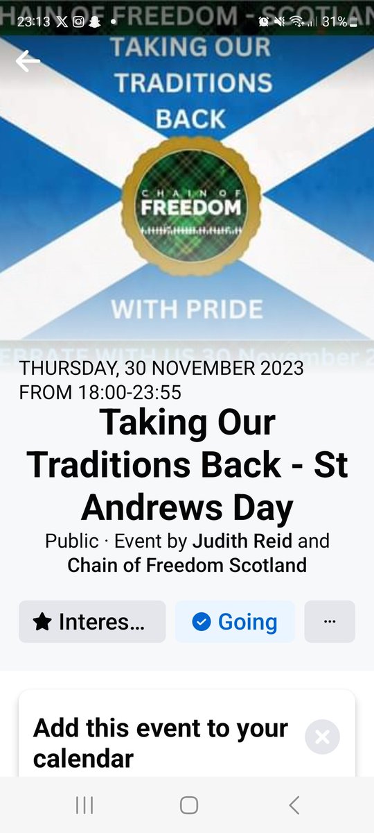 Join COFS Admin in energising celebrating St Andrew's Day throughout our country.
m.facebook.com/groups/chainof… <a href="/Scotland23Chain/">FreedomChainScotland23</a> 
#YesScots #ScottishIndependence