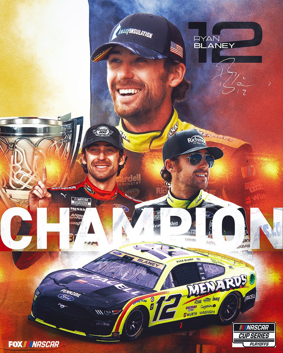 NASCARONFOX's tweet image. RYAN BLANEY IS YOUR 2023 NASCAR CUP SERIES CHAMPION!