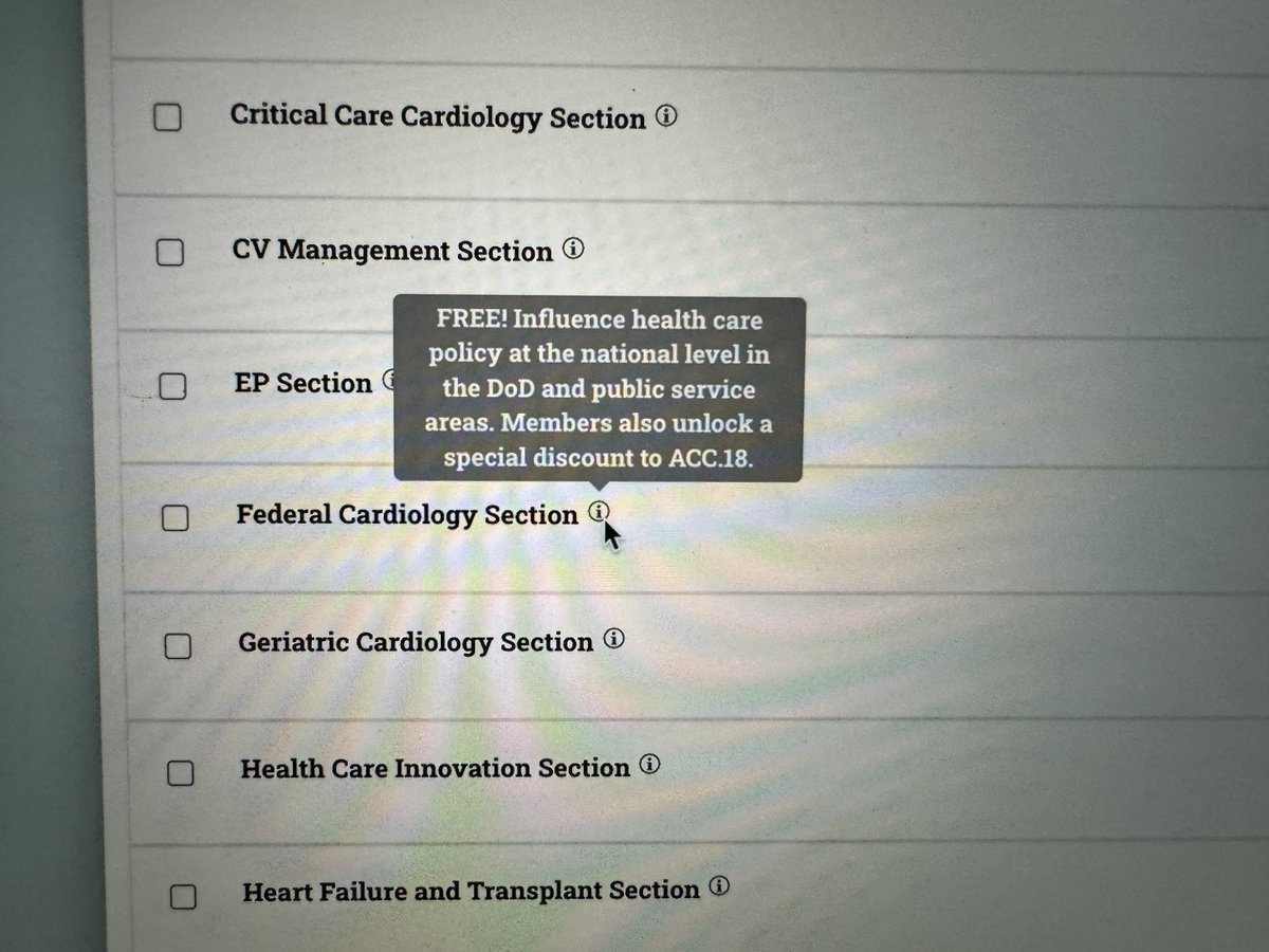 heartdoc45's tweet photo. Apparently if I sign up for the Federal Cardiology Section with my @ACCinTouch renewal I’ll get a discount on ACC.18? #cardiotwitter #acc2018 https://t.co/fQpHR6a0rL
