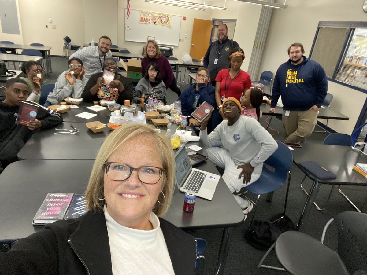 Book &amp; Bake in the <a href="/DCHS_hawks/">Decatur Central</a> #SchoolLibrary was another hit! Our group continues to evolve and mature. I love the growth of these readers (and eaters 😉). #DecaturProud