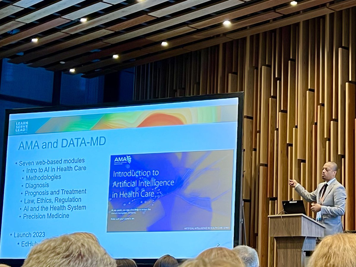 Unveiling the first module of our <a href="/AmerMedicalAssn/">AMA</a> foundational series on #AI at #AAMC23 👍 <a href="/CAJamesMD/">Cornelius A. James, MD</a> #ChangeMedEd 

edhub.ama-assn.org/change-med-ed/…