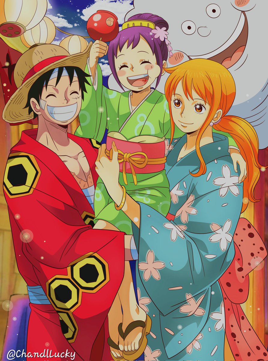 モンキー・D・ルフィ ,ナミ(ワンピース) 「 ルナミ ONEPIECE ONEPIECE1082」|Lucky_chandlのイラスト