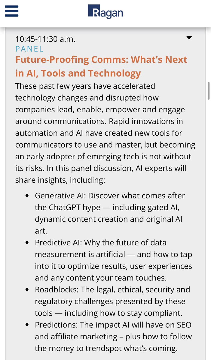 ChrisHarihar's tweet image. I’m in Austin for #CommsWeek, speaking at @RaganComms’ Future of Communications conference. I’ll be giving a talk on ChatGPT in PR tomorrow, then I’m on a panel about AI in PR Tuesday.

If you’re in Austin, can we grab a drink? It’s on me (&amp;amp; by that I mean @Mod_Op_ 😄).