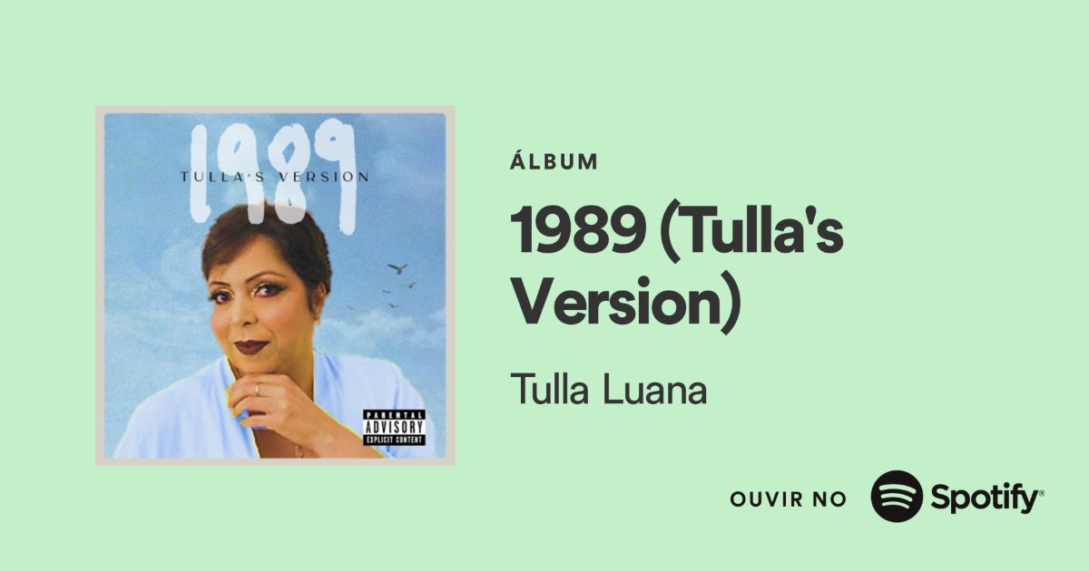 ReputadaRecords's tweet photo. O álbum "1989 (Tulla's Version)", bateu a marca de 4 mil plays no Spotify em 7 dias.  
Você já ouviu o hinário? Qual sua faixa favorita? Não ouviu? Ouça através do link: https://t.co/z8RispM6an https://t.co/OpdUfFarD4