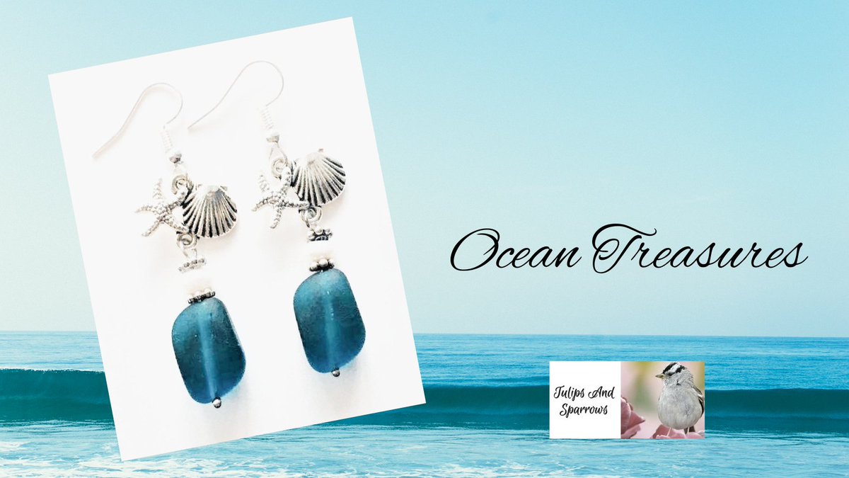 #tulipsandsparrows #tulipssparrows #40percentoff #oceanjewelry #beachjewelry #seaglassearrings #seaglassjewelry #shellearrings #starfishjewelry #starfishearrings #sealifejewelry #tealjewelry