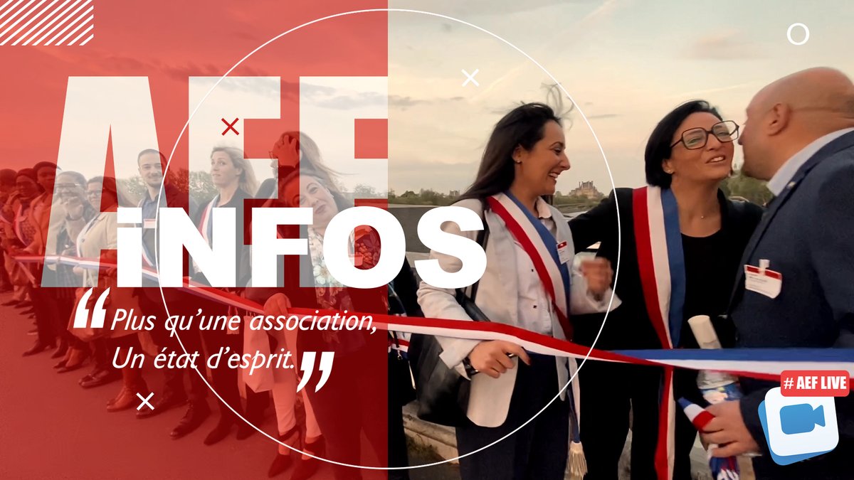 📺#AEFLIVE
L'#AEF lance sa chaine <a href="/YouTube/">YouTube</a>
2023, comme les années précédentes, est une année pleine d'événements riches de rencontres, d'échanges, de partages, de compréhensions, de savoirs et d'émotions organisés par l'aef
📅07/11/23🕛12:00📺Vidéo 1
▶️ youtube.com/@elusdefrance