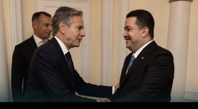 وزير الخارجية الامريكي يصل الى بغداد ويعقد اجتماع مع رئيس حكومة المقاومة و الاطار التنسيقي..مع قتلت الاطفال والنساء هذا هوه تاريخكم القذر العميل