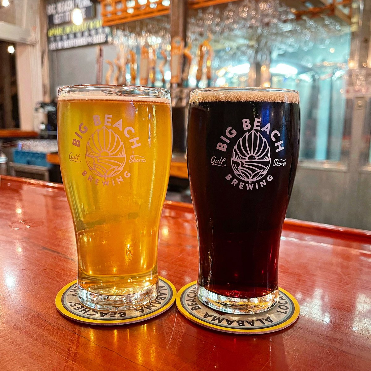 Local beers, local collabs at @bigbeachbrewing in @VisitALBeaches. Black Limelight Gose with Southern Chili Lab fermented black lime and Damn the Torpedos Oyster Stout with Admiral Shellfish Co oyster liquor. #visitalbeaches #albeachblogger